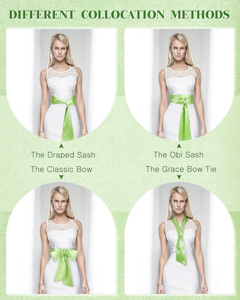 Glitopper Women Satin Waist Belts Dress Sash Waist Belt for Special Occasion Bridal Wedding Prom Formal 3.5'' Wide - Image 5